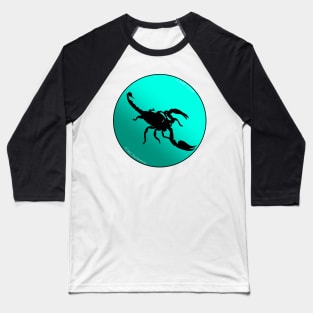 Scorpion Bright Light Blue Gradient Baseball T-Shirt